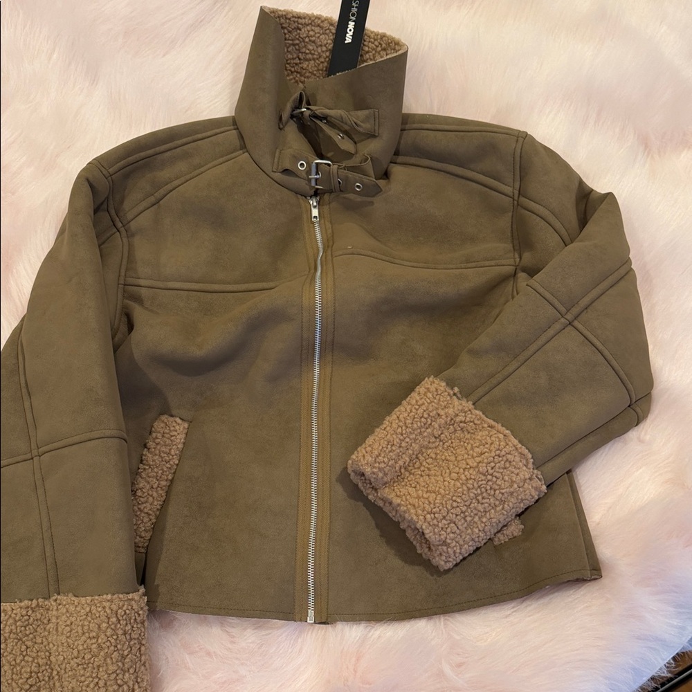 Fashion Nova Brown Teddy Jacket